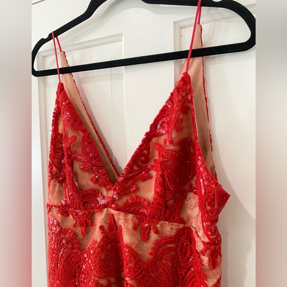 Free People Red Sequin Night Shimmers Mini Dress - Picture 5 of 17